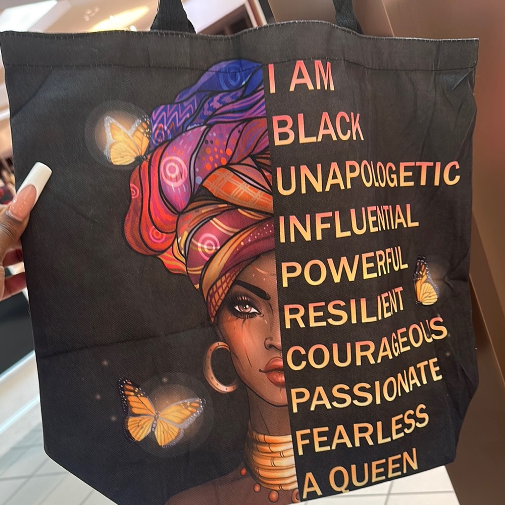 Black and Pink Empowering Tote Bag